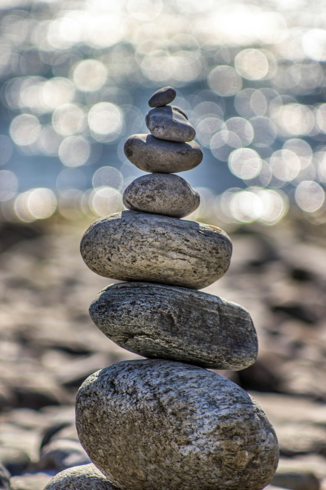 Natural pebbles and stones
